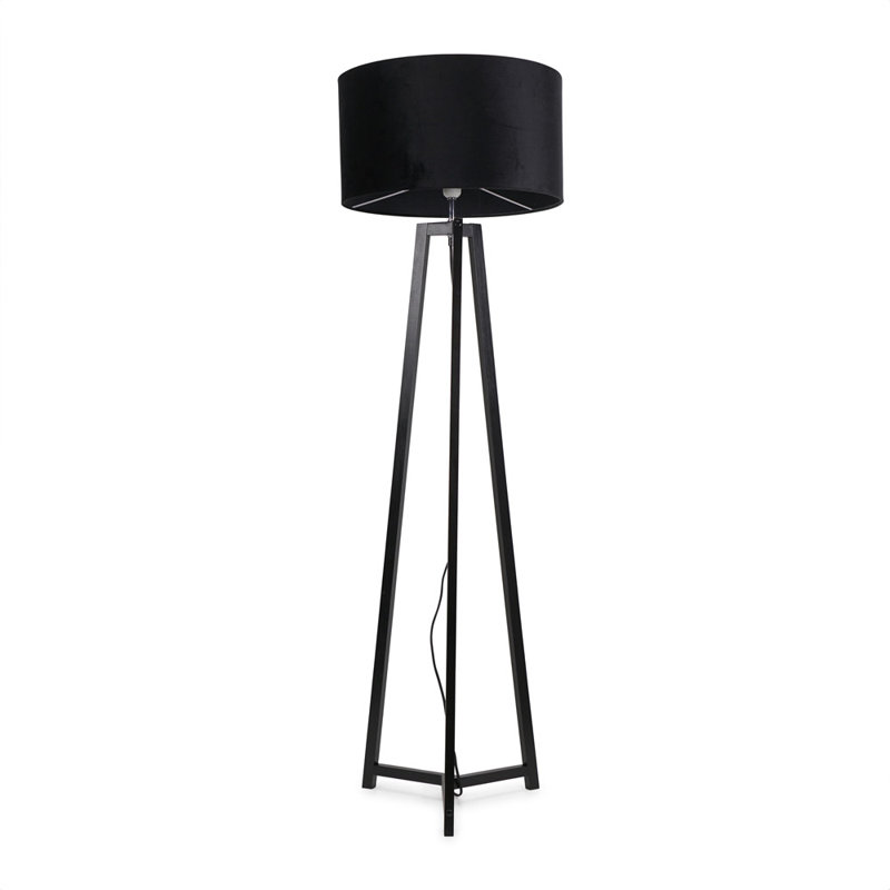 Rhavyn 148cm Traditional Floor Lamp, Matte Black, Black