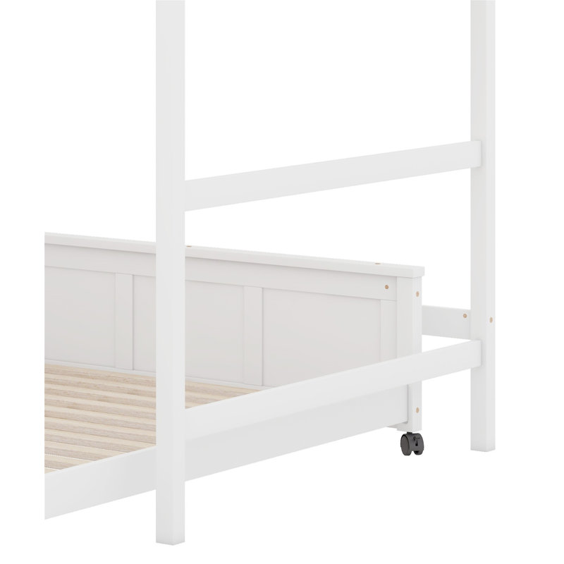 Lit superposé avec bureau, Lit superposé double sur double, Blanc