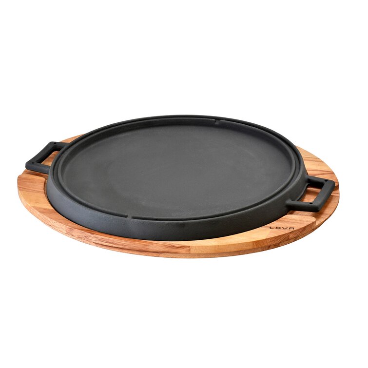 https://assets.wfcdn.com/im/74368007/resize-h755-w755%5Ecompr-r85/1828/182820548/Lava+Enameled+Cast+Iron+BBQ+Grill+Pan+11+inch-Dual+Side+Round+with+Beechwood+Service+Plate.jpg