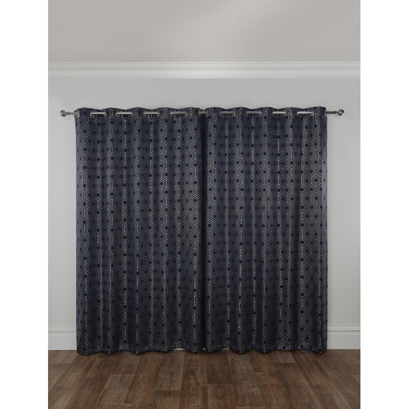 Hartford Room Darkening Sliding Panel Pair, Navy, Width 228 x Drop 228cm