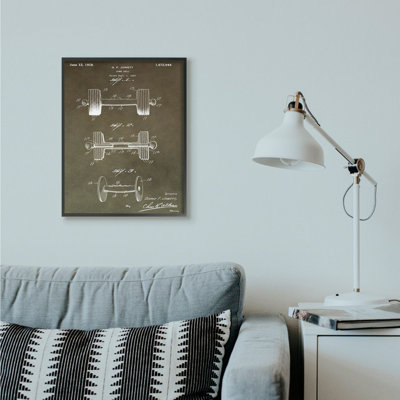 " Patent Vintage Barbell Texture Design "