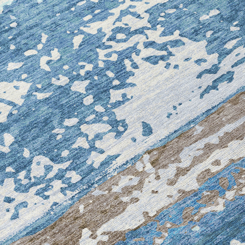 Machine Washable Indoor/Outdoor Lanphear ACN2398 Stripes Rug, Rectangle 2'6" x 3'10"