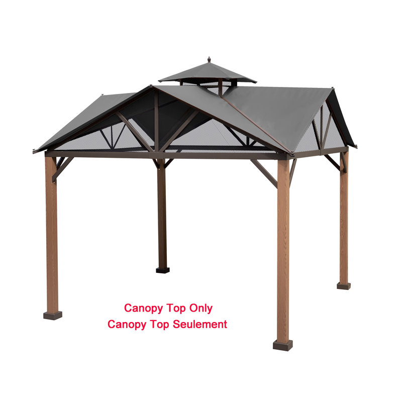 Gray Replacement Canopy Top for 12-ft Gazebo