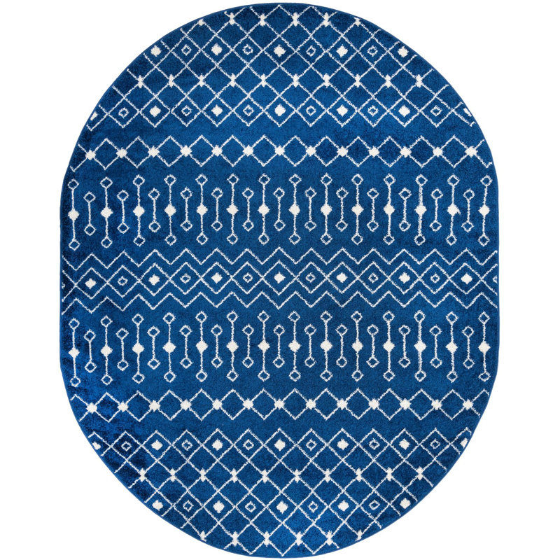 Geometric Indoor Rug, Oval 7'10" x 10'