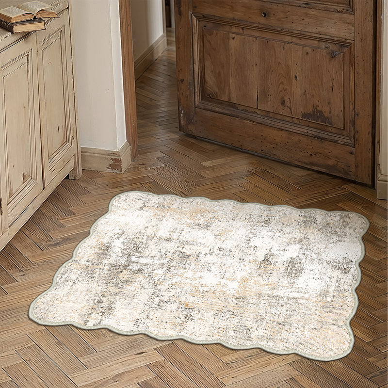 Tapis moderne lavable abstrait, Rectangle 2'x 3'