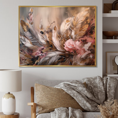 «Rotonia Gold Feather Wanderlust VI», reproduction sur toile