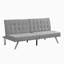 Structure en bois, pieds en acier inoxydable, futon, canapé gris