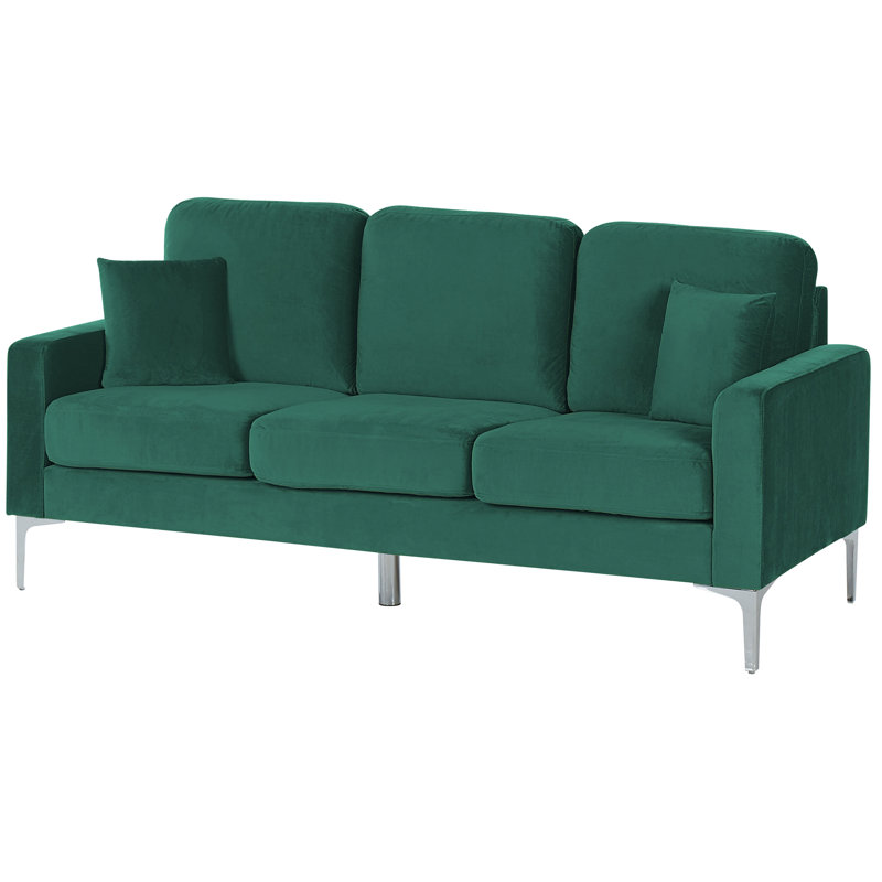 Angelica Velvet Sofa, Dark Green