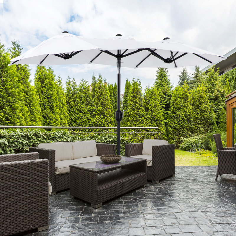 12 double layer patio umbrella 10 ft sided with base The PURPLE LEAF 15 FT Patio Market Umbrella Double - Sided Patio Umbrella
