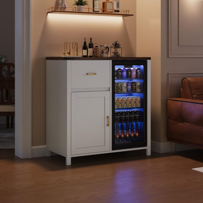 Multi-Function Mini Fridge Cabinet with Charging Station