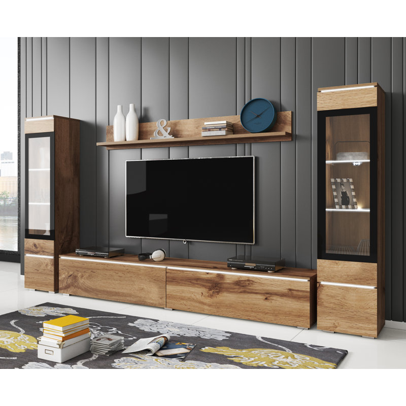 Dorfman Unfinished Entertainment Centre for TVs up to 78", Wotan Oak