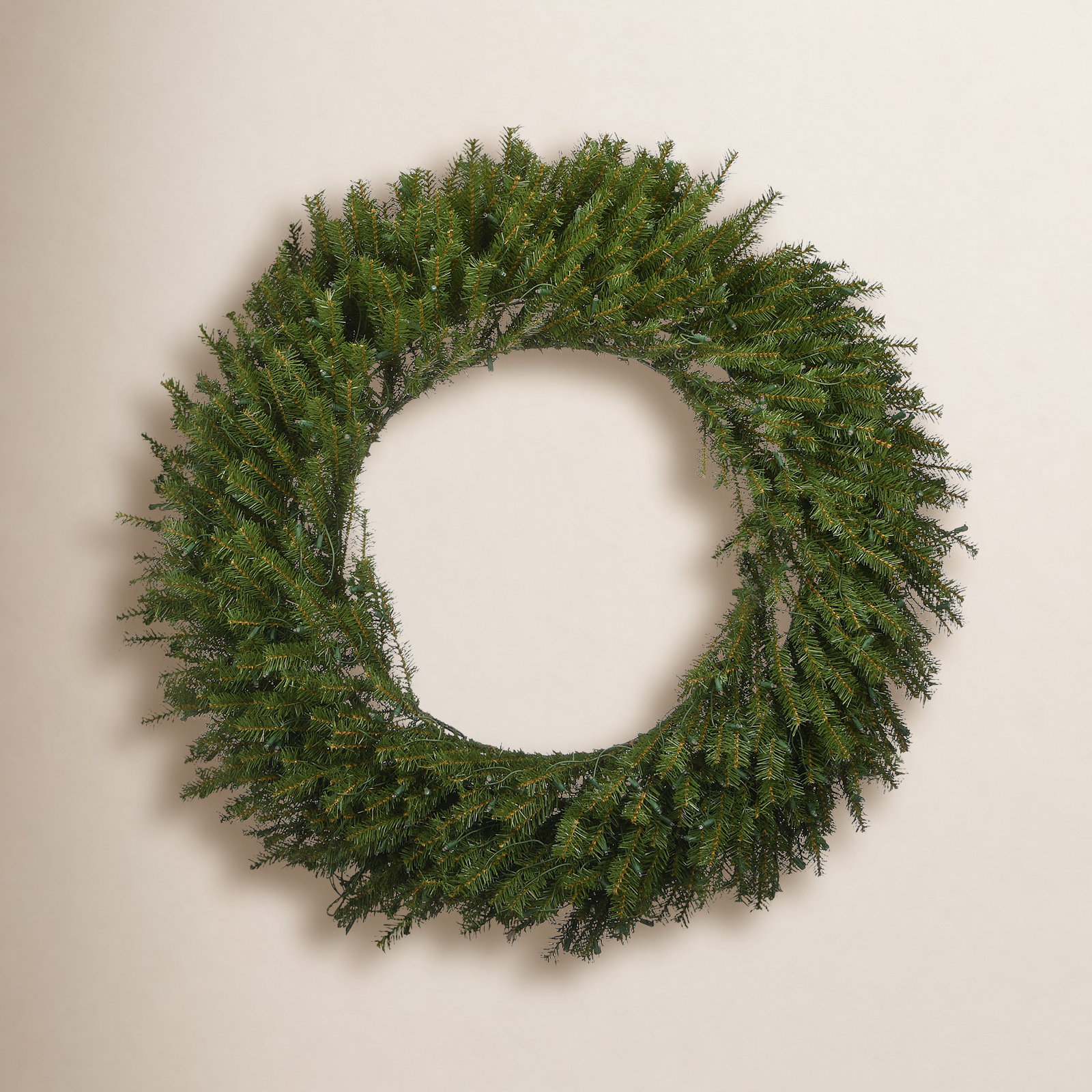 Fir Pre-Lit Wreath, 4" H x 48" W x 48" D