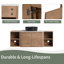 Meuble-lavabo mural 54 po avec lavabo vasque en céramique et 2 tablettes de rangement, portes à fermeture en douceur