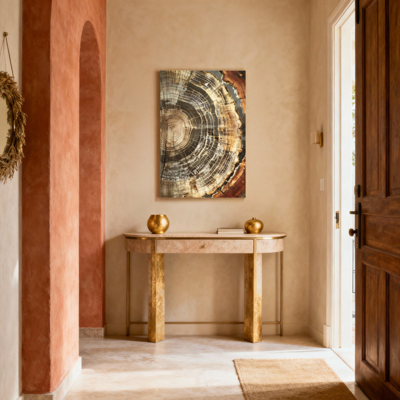 «Tree Ring», motif abstrait sur toile tendue, reproduction d'art sur toile, ensemble de 1, H 40 po x l 28 po