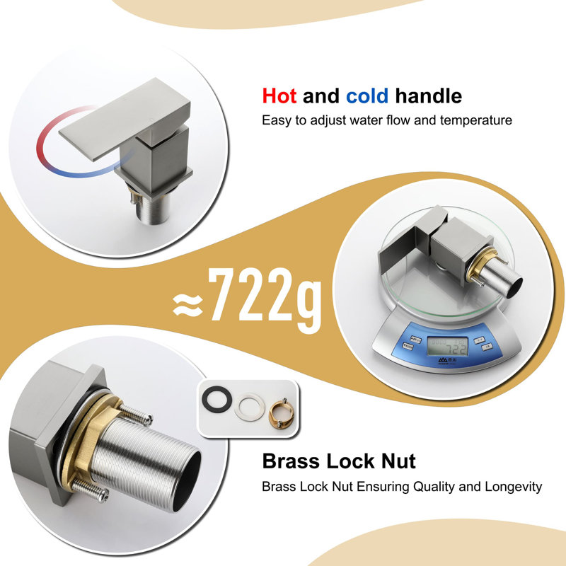 Deck Waterfall Faucet, Brushed Nickel