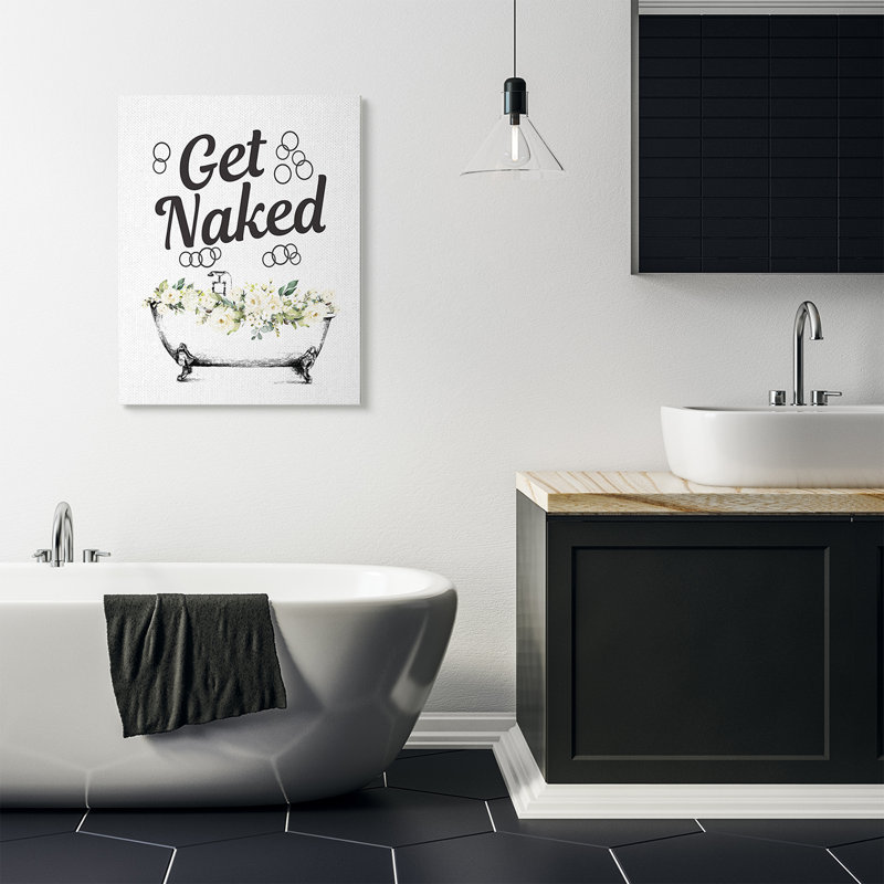 «Get N Nued Bath Tub Bathroom Design», impression, Toile tendue, H 40 po x l 30 po