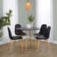 Table de salle à manger en bois naturel transfert et métal, MDF noir-1335852993