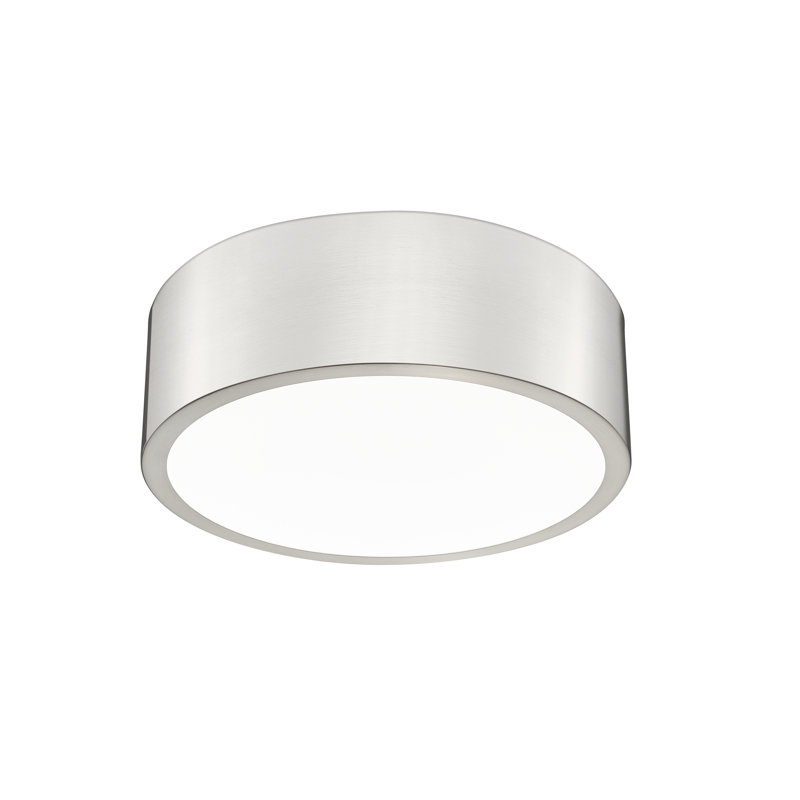 Plafonnier encastré 1 lumière 12,25 po Silvio, Nickel brossé