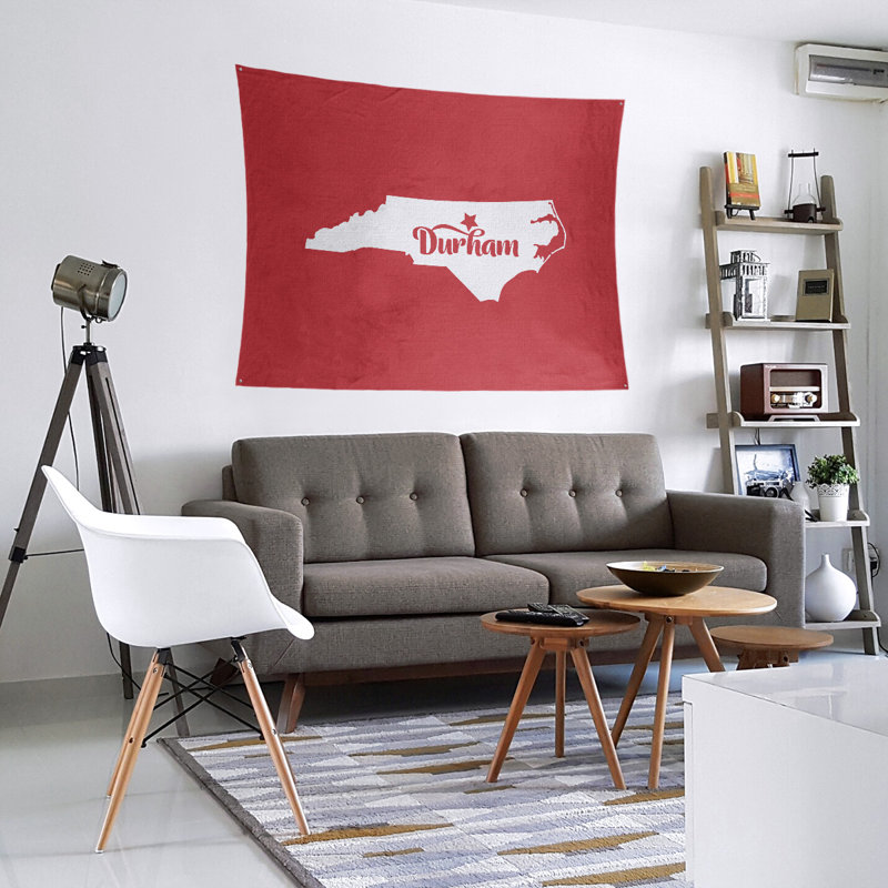 Tapisserie Durham North Carolina, H 68 po x l 80 po, Rouge