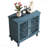 Vintage Hollow-Carved Accent Storage Organizer Cabinet 2-Door Display Storage Sideboard With Symmetrical Floral Design Adjustable Shelf And Solid Wood Legs For Living Room Entryway-555494560
