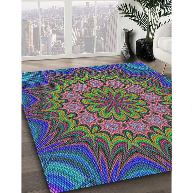 Geometric Indoor Rug, Round 8'