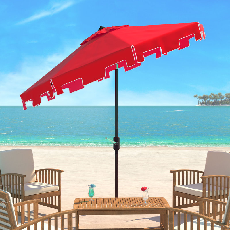 Parasol du marché Coramae, l 130 po x P 130 po, Brun, Rouge