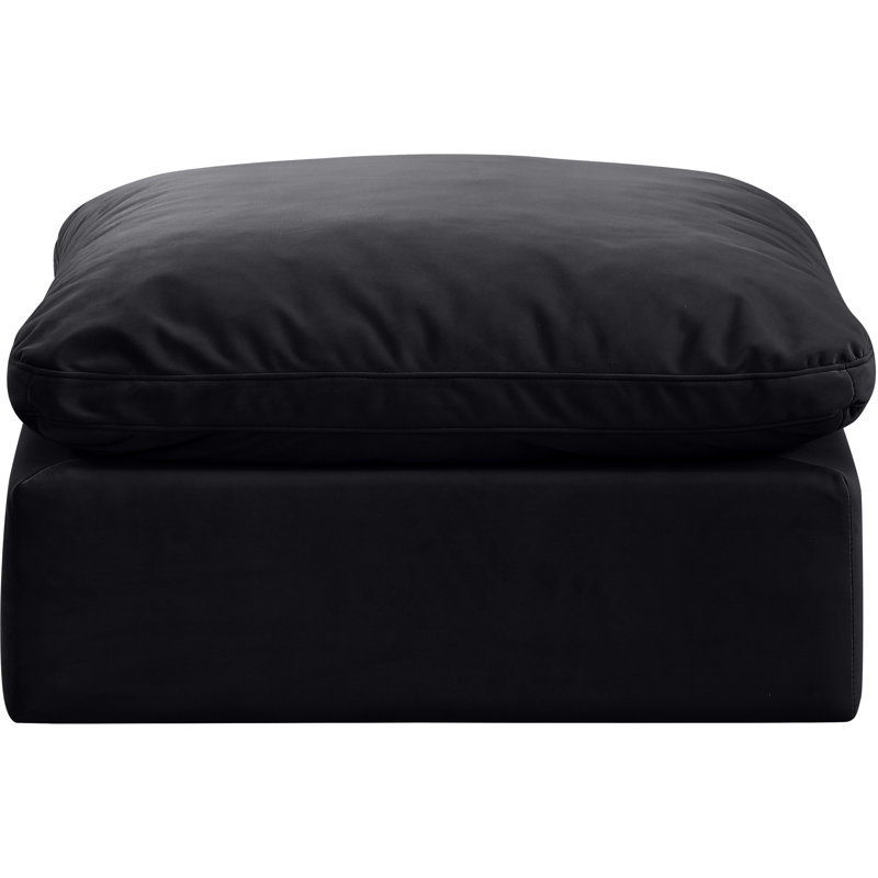 Itala Upholstered Modular Ottoman, Black Velvet