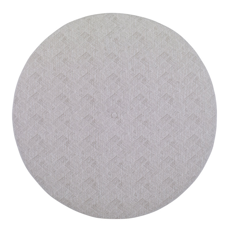 Parker Round Ottoman, Filigree Ivory 100% Polyester