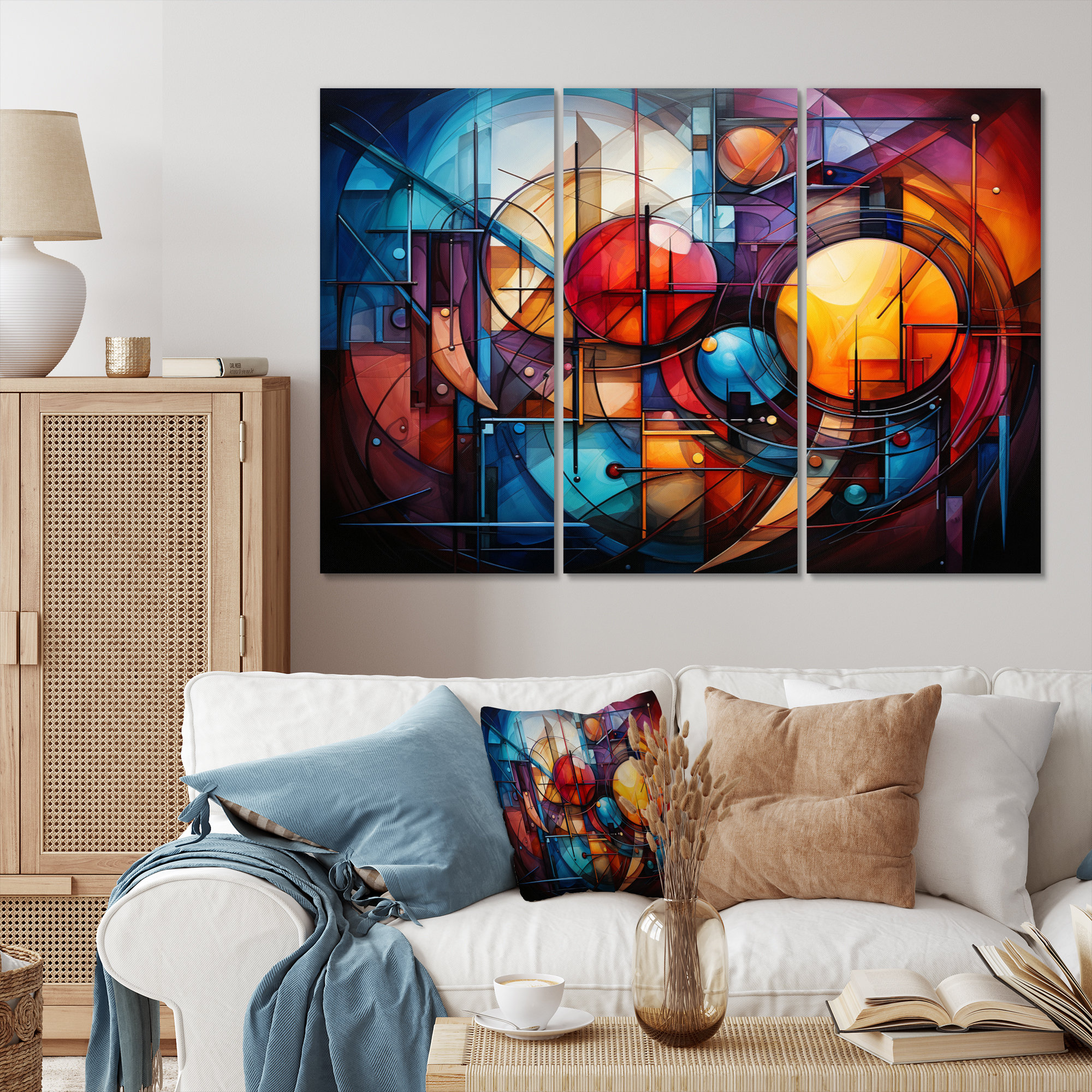 Ivy Bronx Cubism Rainbow Forms I - Cubism Metal Wall Decor Set | Wayfair