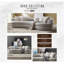 Canapé Iniko Beige Boucle avec 6 coussins