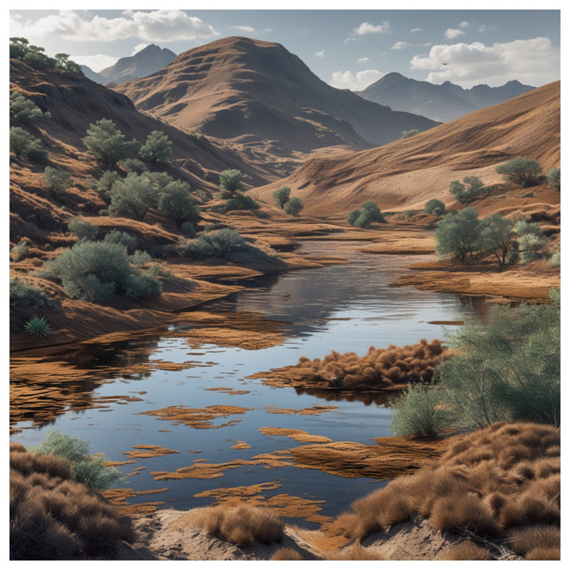 Édredon Mountain River Landscape, Simple extra long