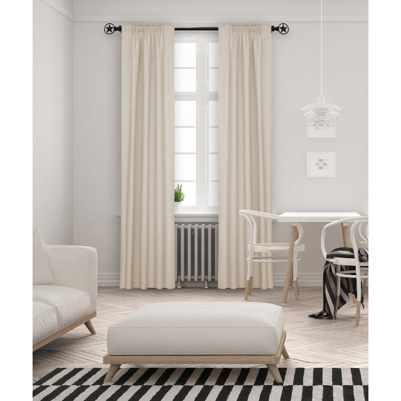 Ensemble de tringle à rideaux simple 3/4 "avec faîteaux étoile_ Bronze huilé, 66" - 120"