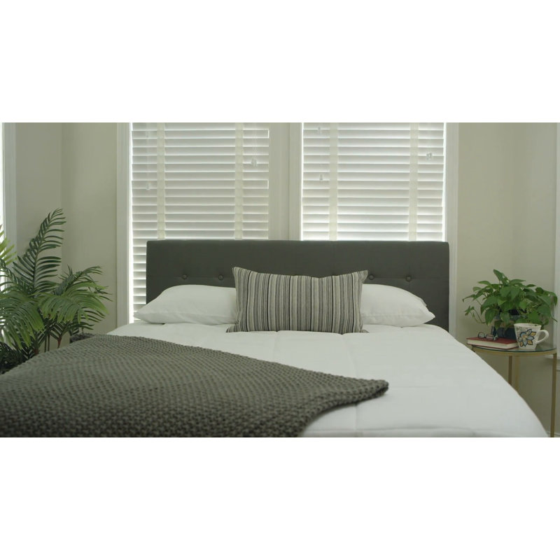 Gray King Upholstered Tufted Headboard with Adjustable Metal Rails