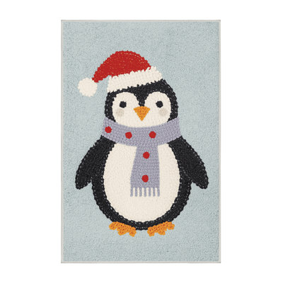 Soft Plush Farner Christmas Modern & Contemporary Abstract Area Rug in Green – White Binding