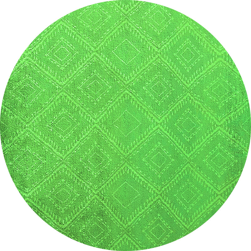 Heeralall Washable Geometric Indoor Rug, Round 6'