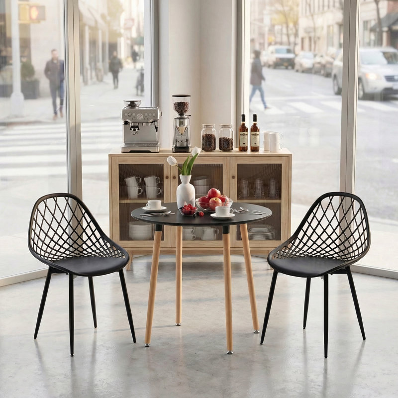 Nero Dining Table, 74cm H x 80cm W x 80cm D, Black