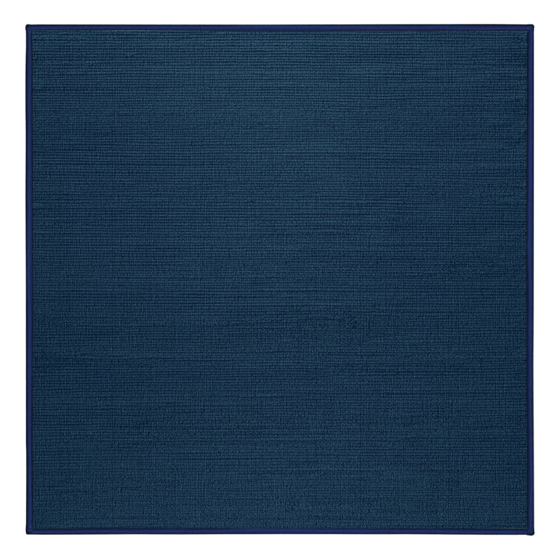 Tapis bleu uni lavable à la machine, Carré 8 pi