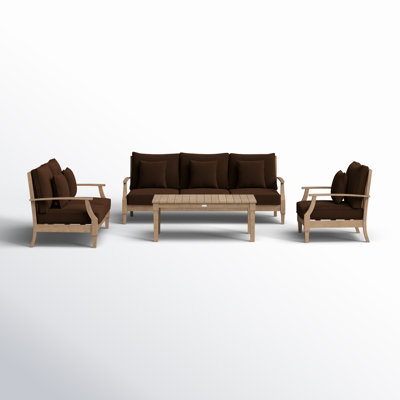 Samya 4 Piece Sofa Seating Group with Cushions