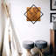 Élégant accessoire mural décoratif en bois, noyer et noir, 21,3 po x 21,3 po | 50% bois véritable (0,8 po d'épaisseur) et 50% métal (0,1 po d'épaisseur) | Conception de suspension unique pour un montage mural facile | Décoration élégante-2125345588