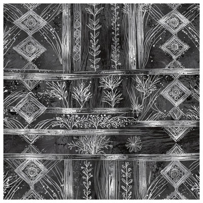 Coussins décoratifs noirs et blancs à motif botanique