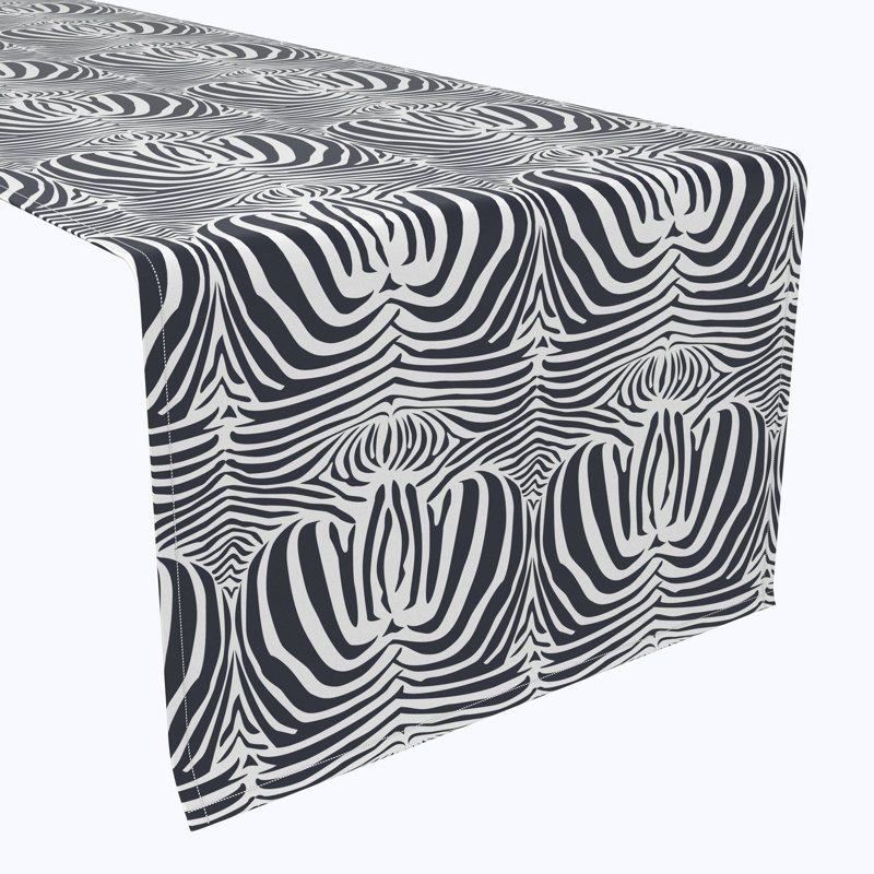 Haylia Zebra Skin Table Runner, 108" x 14"