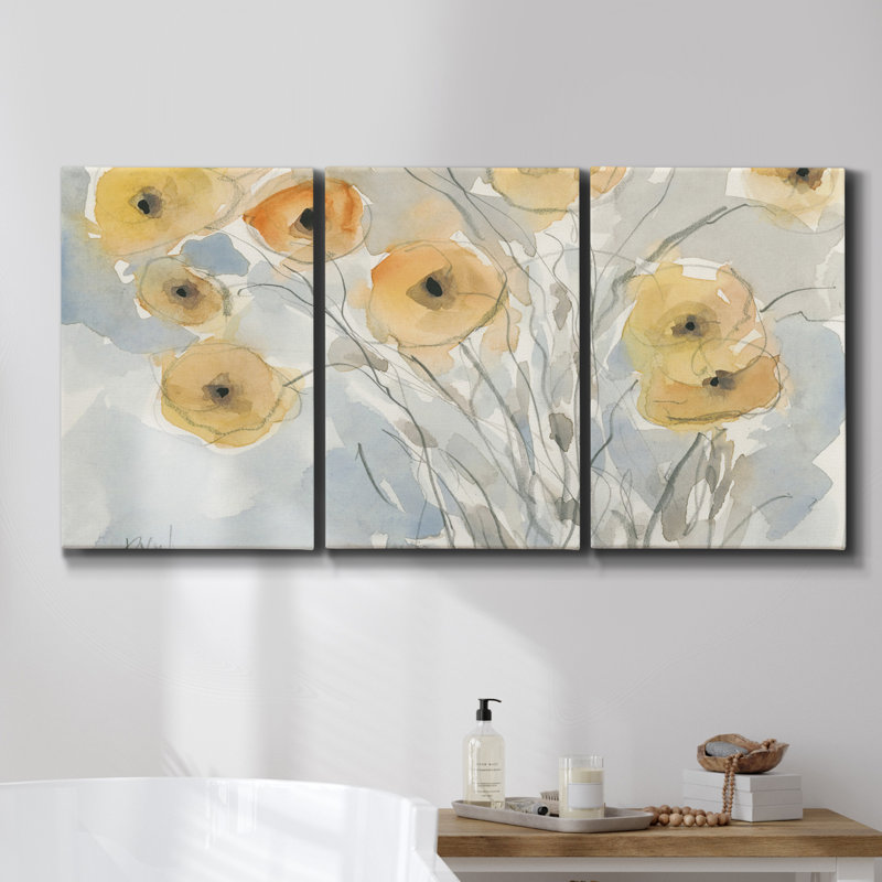 «Breathless VI» sur toile, reproduction de 3 pièces, H 36 po x l 72 po x P 2 po