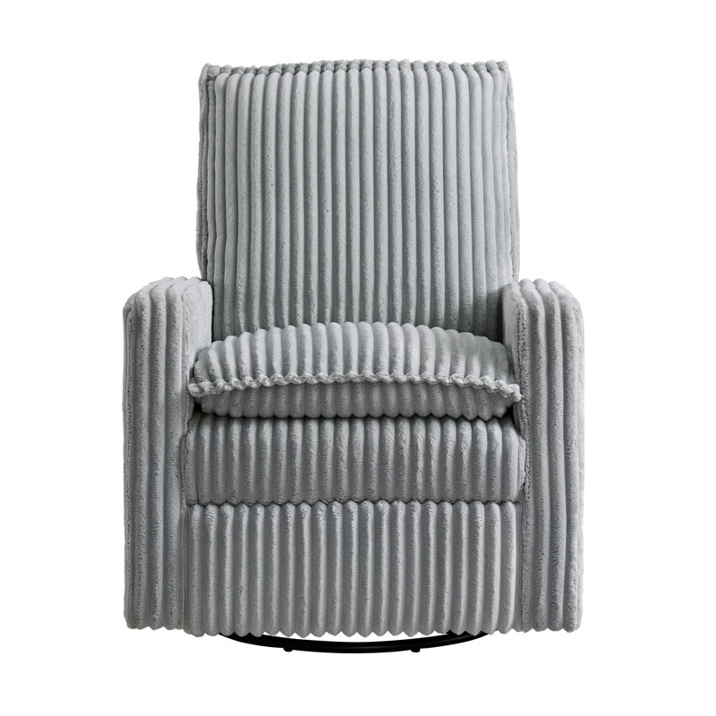 Uptown 360-Degree Swivel Glider Recliner , Ash Gray Corduroy