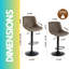 Baldinelli 2PC Swivel Adjustable Height Bar Stools, Kitchen Chair, Vegan Leather, Barstool