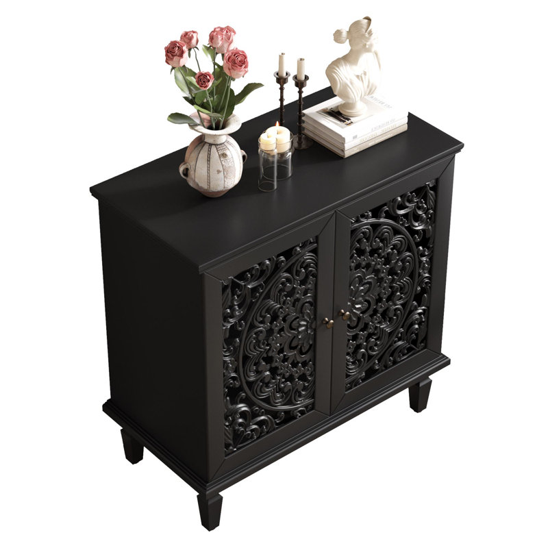 Bleron 31.5'' 2-Door Accent Cabinet Sideboard, Black