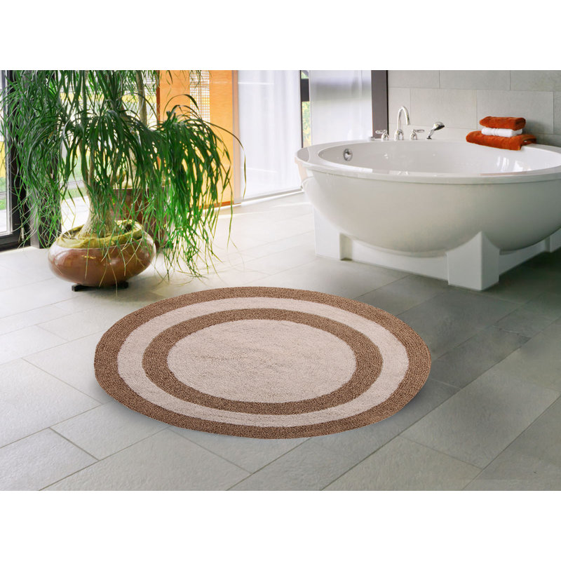 Tapis pour salle de bain 100% coton Manigault, Beige / ivoire