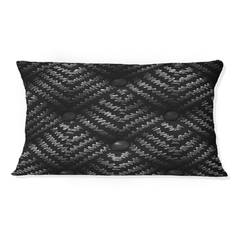Coussin noir Houndstooth I - Mid-Century