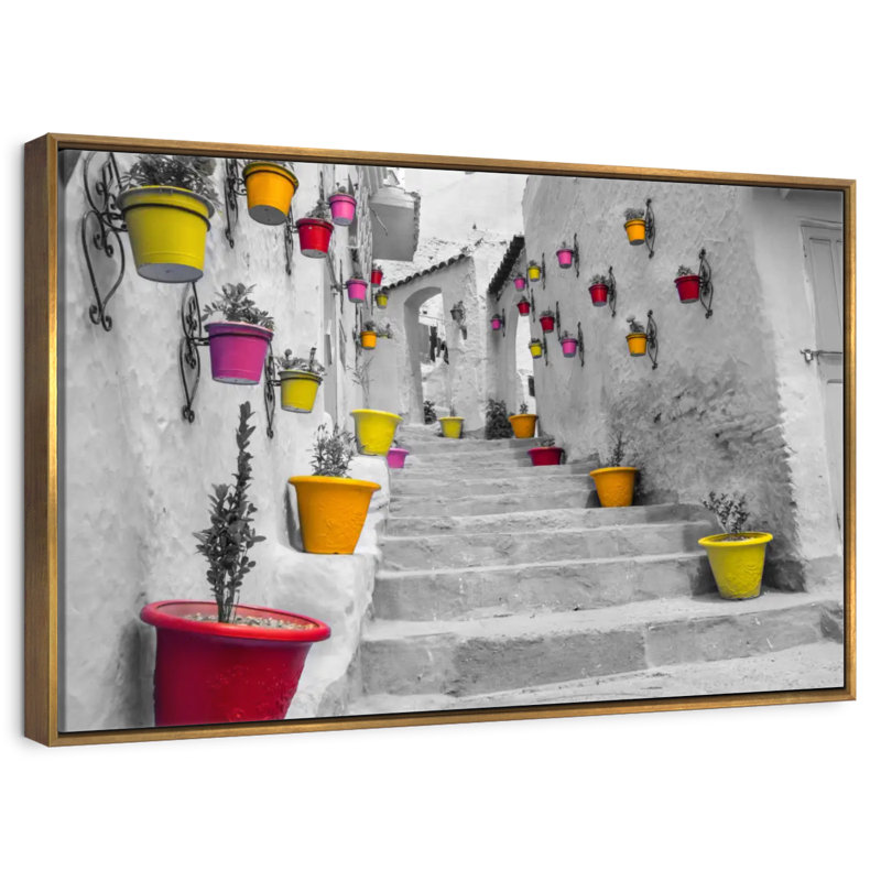 Escalier marocain Pop, Cadre flottant doré, 13 po x 9 po