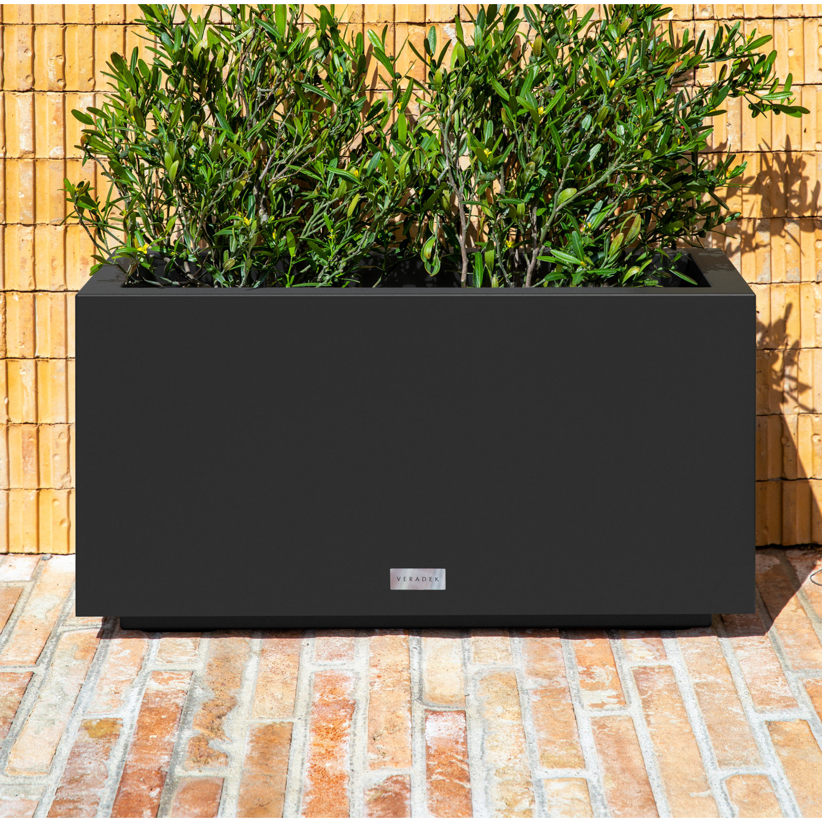 Block Series Planter Box, 13.25” H x 24.75” W x 11” D, Black