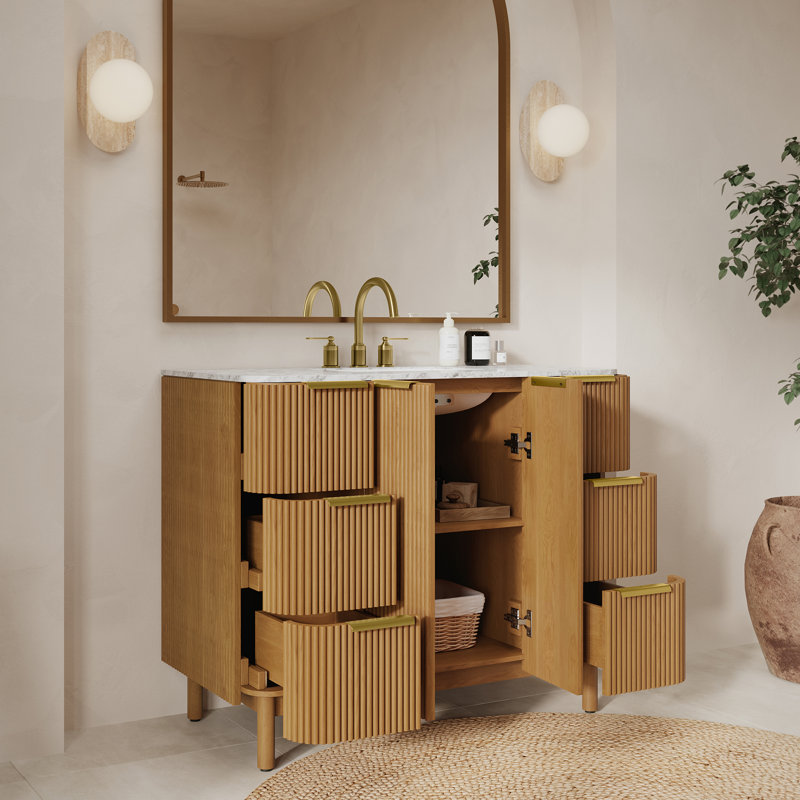 Meuble-lavabo simple 42 po Nova, Bouleau naturel